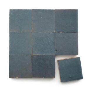 Graphite Grey handmade Moroccan zellige tile – 4x4 square