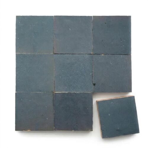 Graphite Grey handmade Moroccan zellige tile – 4x4 square