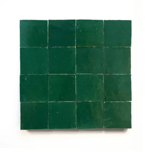 Jade 2x2 square zellige tile Jade handmade Moroccan zellige tile – 2x2 square