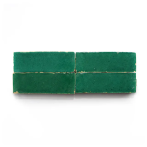 Jade handmade Moroccan zellige tile – 2x6 bejmat