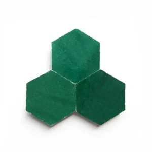 Jade 3.5 inch hexagon zellige tile Jade handmade Moroccan zellige tile – 3.5 inch hexagon