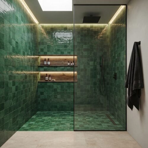 Jade 4x4 square zellige tile Jade handmade Moroccan zellige tile – 4x4 square