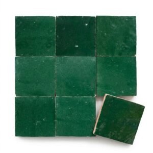 Jade handmade Moroccan zellige tile – 4x4 square