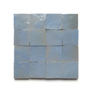 Maya Blue handmade Moroccan zellige tile – 2x2 square