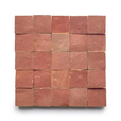 Nana's Lipstick 2x2 square zellige tile Nana's Lipstick handmade Moroccan zellige tile – 2x2 square