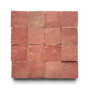 Nana's Lipstick handmade Moroccan zellige tile – 2x2 square