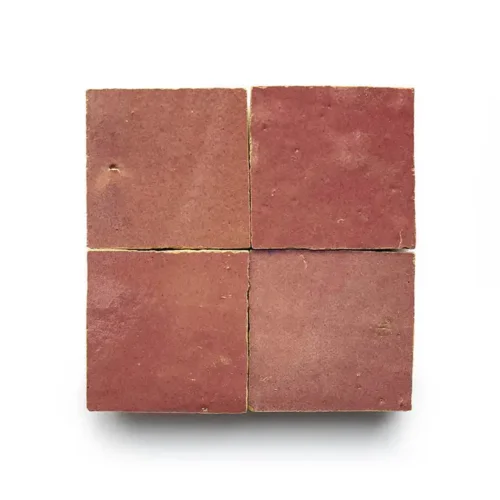 Nana's Lipstick 2x2 square zellige tile Nana's Lipstick handmade Moroccan zellige tile – 2x2 square