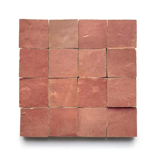 Nana's Lipstick 2x2 square zellige tile Nana's Lipstick handmade Moroccan zellige tile – 2x2 square