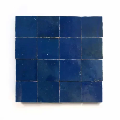 Night Blue handmade Moroccan zellige tile – 2x2 square