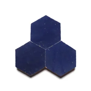 Night Blue 3.5 inch hexagon zellige tile Night Blue handmade Moroccan zellige tile – 3.5 inch hexagon