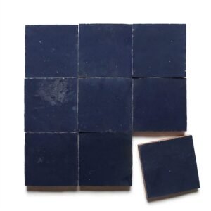 Night Blue handmade Moroccan zellige tile – 4x4 square