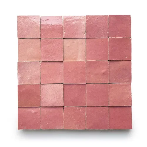 Pietro Pink 2x2 square zellige tile Pietro Pink handmade Moroccan zellige tile – 2x2 square