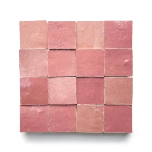 Pietro Pink handmade Moroccan zellige tile – 2x2 square