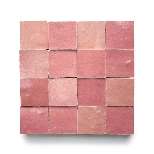 Pietro Pink 2x2 square zellige tile Pietro Pink handmade Moroccan zellige tile – 2x2 square