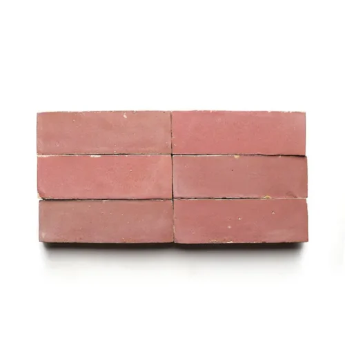 Pietro Pink 2x6 bejmat zellige tile Pietro Pink handmade Moroccan zellige tile – 2x6 bejmat