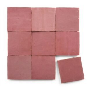 Pietro Pink handmade Moroccan zellige tile – 4x4 square