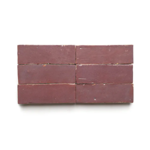 Plum 2x6 bejmat zellige tile Plum handmade Moroccan zellige tile – 2x6 bejmat