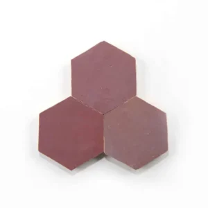 Plum 3.5 inch hexagon zellige tile Plum handmade Moroccan zellige tile – 3.5 inch hexagon
