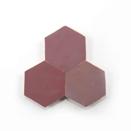 Plum 3.5 inch hexagon zellige tile Plum handmade Moroccan zellige tile – 3.5 inch hexagon