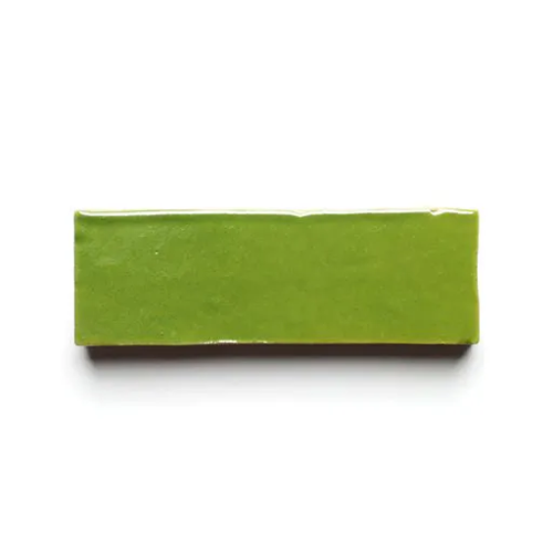 Prairie Green 2x6 bejmat zellige tile Prairie Green handmade Moroccan zellige tile – 2x6 bejmat
