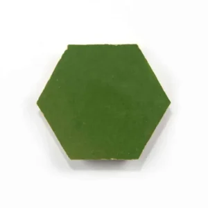Prairie Green handmade Moroccan zellige tile – 3.5 inch hexagon