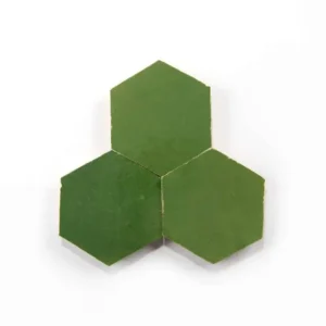 Prairie Green 3.5 inch hexagon zellige tile Prairie Green handmade Moroccan zellige tile – 3.5 inch hexagon