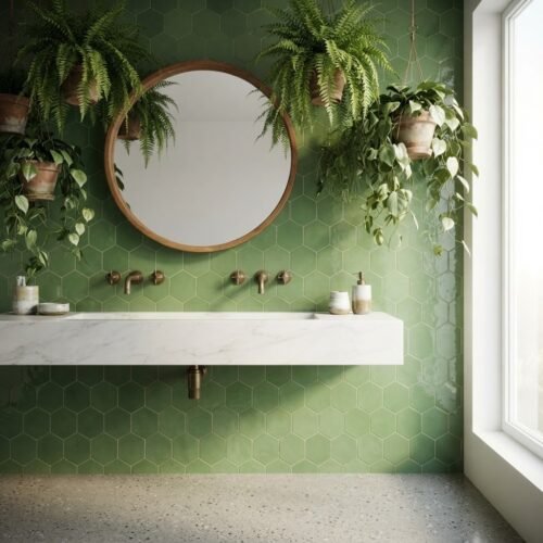 Prairie Green inch hex 3 5 zellige tile installation