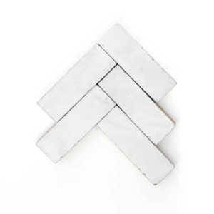 Pure White 2x6 bejmat zellige tile Pure White handmade Moroccan zellige tile – 2x6 bejmat