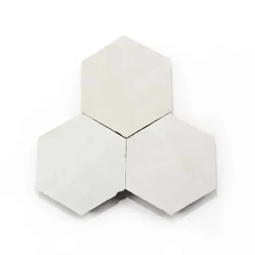 Pure White 3.5 inch hexagon zellige tile Pure White handmade Moroccan zellige tile – 3.5 inch hexagon