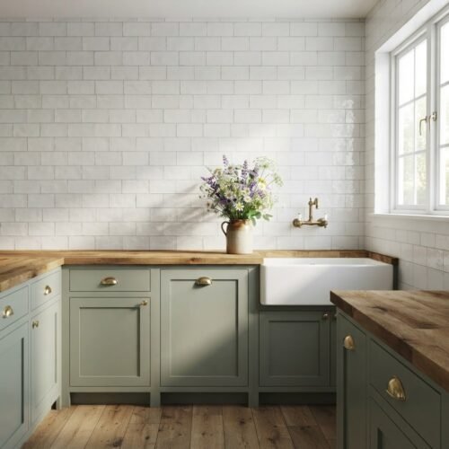 Pure White bejmat 2x6 zellige tile installation