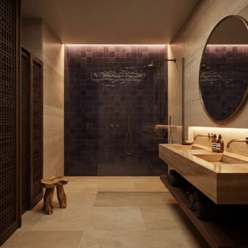 Purple Iris handmade Moroccan zellige tile – 4x4 square