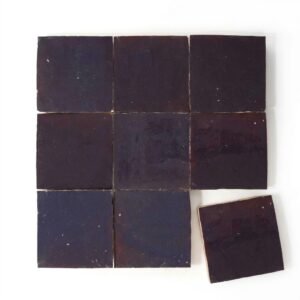 Purple Iris handmade Moroccan zellige tile – 4x4 square
