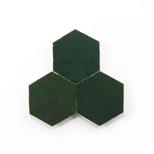 Racing Green 3.5 inch hexagon zellige tile Racing Green handmade Moroccan zellige tile – 3.5 inch hexagon