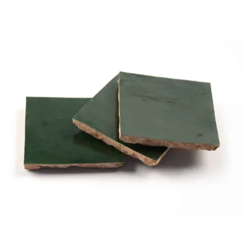 Racing Green 4x4 square zellige tile Racing Green handmade Moroccan zellige tile – 4x4 square