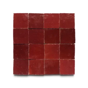 Rouge 2x2 square zellige tile Rouge handmade Moroccan zellige tile – 2x2 square
