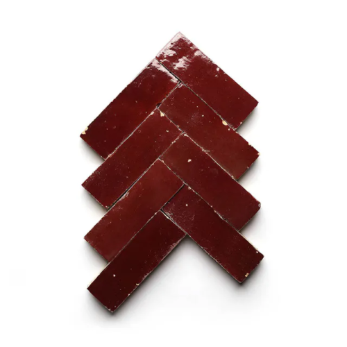 Rouge 2x6 bejmat zellige tile Rouge handmade Moroccan zellige tile – 2x6 bejmat