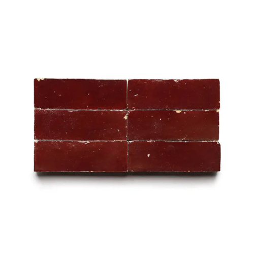 Rouge 2x6 bejmat zellige tile Rouge handmade Moroccan zellige tile – 2x6 bejmat