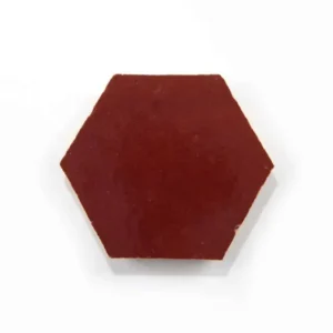 Rouge handmade Moroccan zellige tile – 3.5 inch hexagon