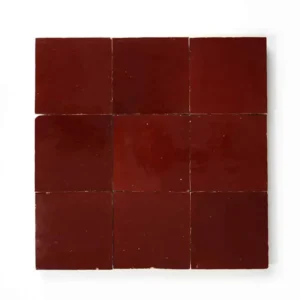 Rouge 4x4 square zellige tile Rouge handmade Moroccan zellige tile – 4x4 square