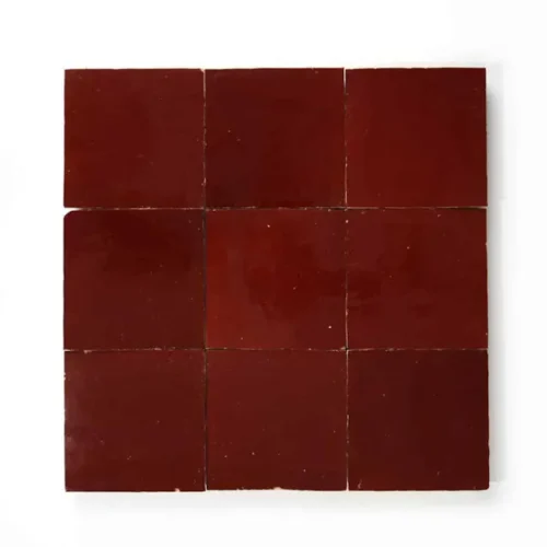 Rouge 4x4 square zellige tile Rouge handmade Moroccan zellige tile – 4x4 square