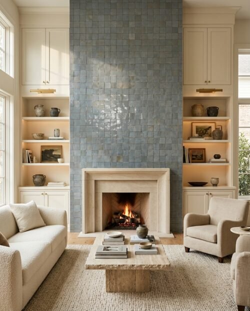 Skylight 4x4 square zellige tile Skylight handmade Moroccan zellige tile – 4x4 square