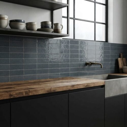 Slate Grey bejmat 2x6 zellige tile installation