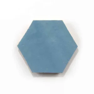 Superior Blue handmade Moroccan zellige tile – 3.5 inch hexagon