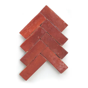 Terra Rosa handmade Moroccan zellige tile – 2x6 bejmat