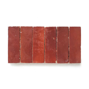Terra Rosa 2x6 bejmat zellige tile Terra Rosa handmade Moroccan zellige tile – 2x6 bejmat