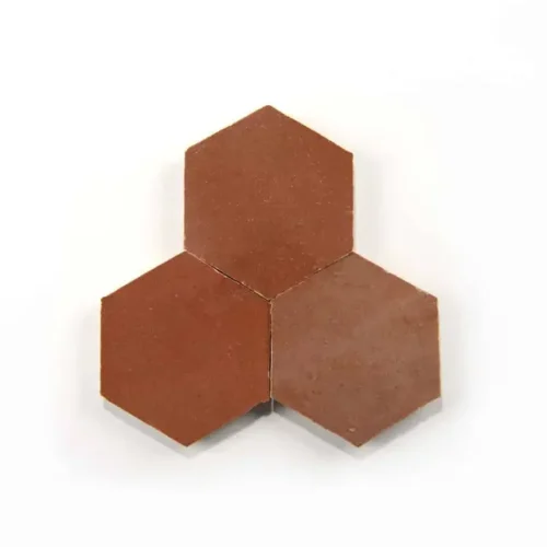 Terra Rosa handmade Moroccan zellige tile – 3.5 inch hexagon