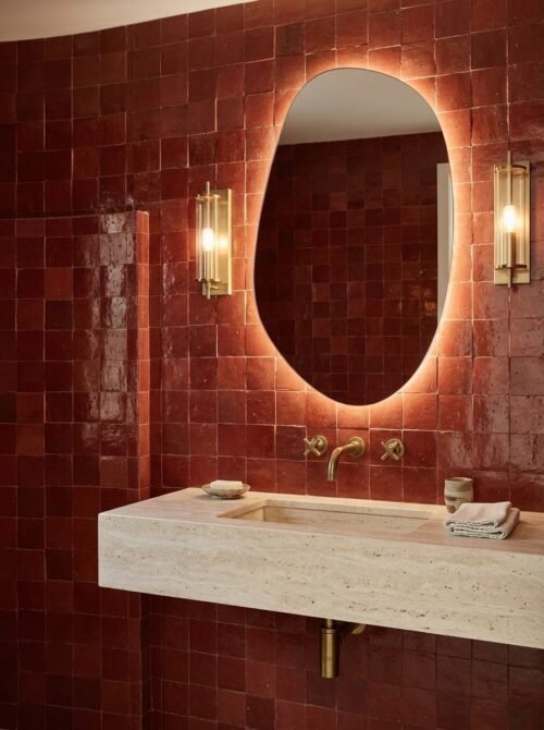 Terra Rosa 4x4 square zellige tile Terra Rosa handmade Moroccan zellige tile – 4x4 square