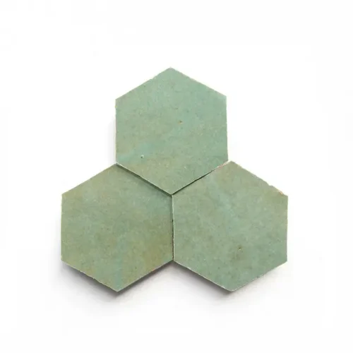 Tidepool handmade Moroccan zellige tile – 3.5 inch hexagon