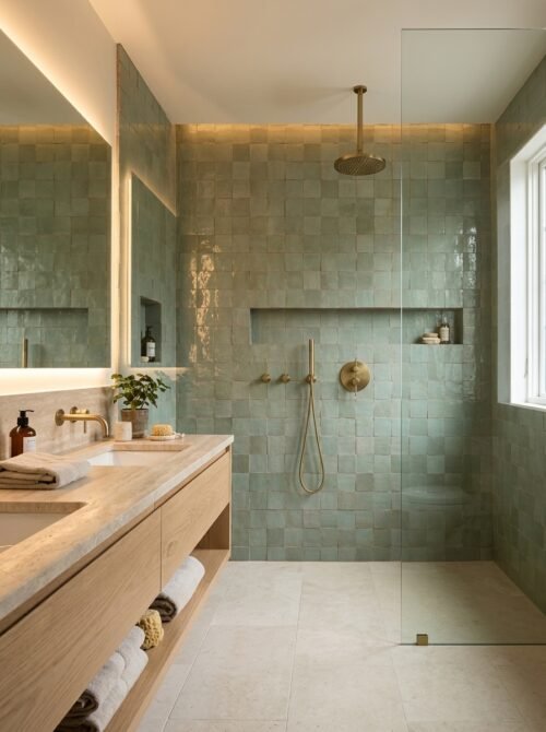 Tidepool handmade Moroccan zellige tile – 4x4 square