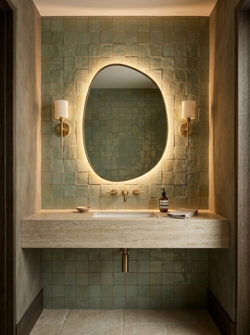 Tidepool handmade Moroccan zellige tile – 4x4 square